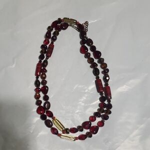 Elegant Red Beaded Necklace